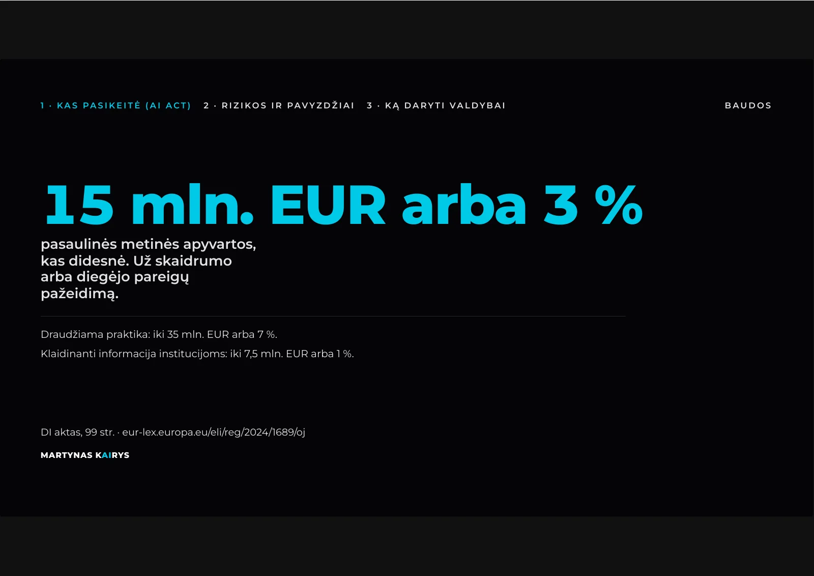 Slide 3: 15 million EUR or 3% of global annual turnover