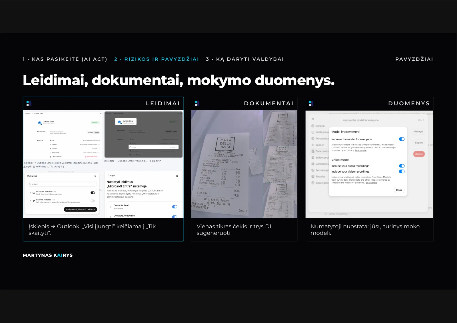 Slide 11: Permissions, documents, training data